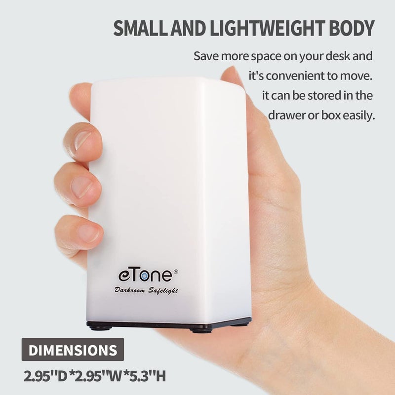 eTone Darkroom Portable Safe Light Lamp 635nm Wavelength with USB Cable Suitable for Processing B&W Film and B&W Print Paper - Image 3